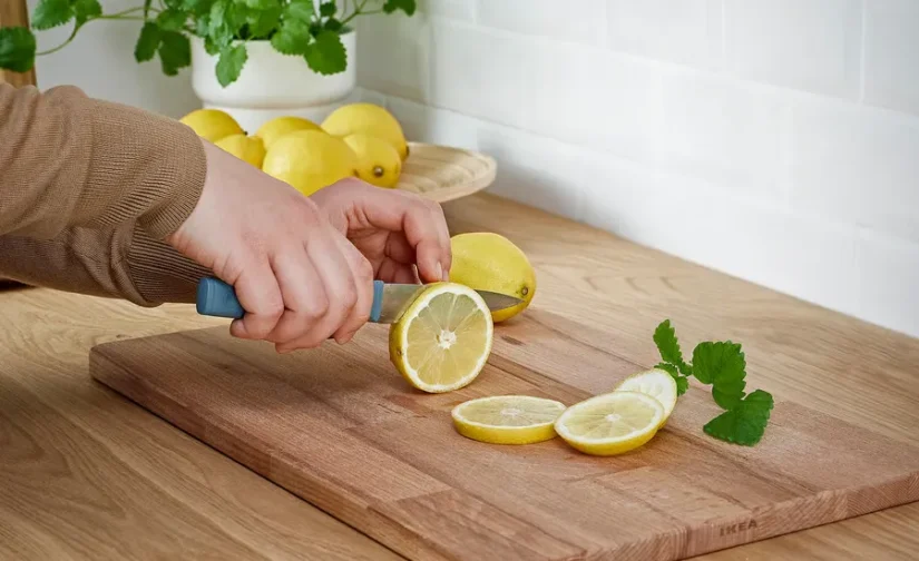 سرویس چاقوی ۳ تکه خاکستری-فیروزه‌ای ایکیا مدل TIGERBARB