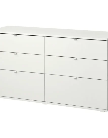 کمد ۶ کشو سفید دارای پایه ایکیا با قابلیت باز و بسته شدن سایز ۱۴۰x۴۷x۷۵ مدل VIHALS