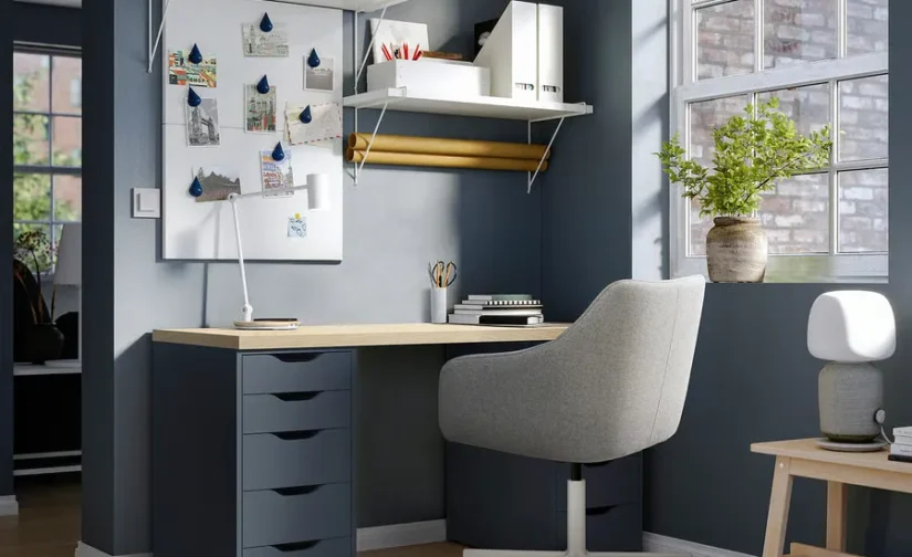 کمد مشکی-آبی سایز ۳۶x۷۰ ایکیا مدل ALEX