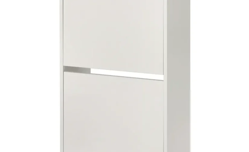 جاکفشی دو قسمتی سفید سایز ۴۹x۲۸x۹۳ ایکیا مدل BISSA