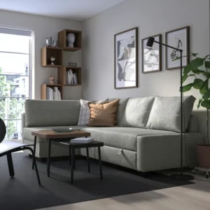 مبل راحتی گوشه‌ای با فضای ذخیره‌سازی خاکستری روشن Faringe ایکیا مدل FRIHETEN / KLAGSHAMN