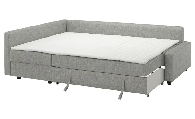 مبل راحتی گوشه‌ای با فضای ذخیره‌سازی خاکستری روشن Faringe ایکیا مدل FRIHETEN / KLAGSHAMN