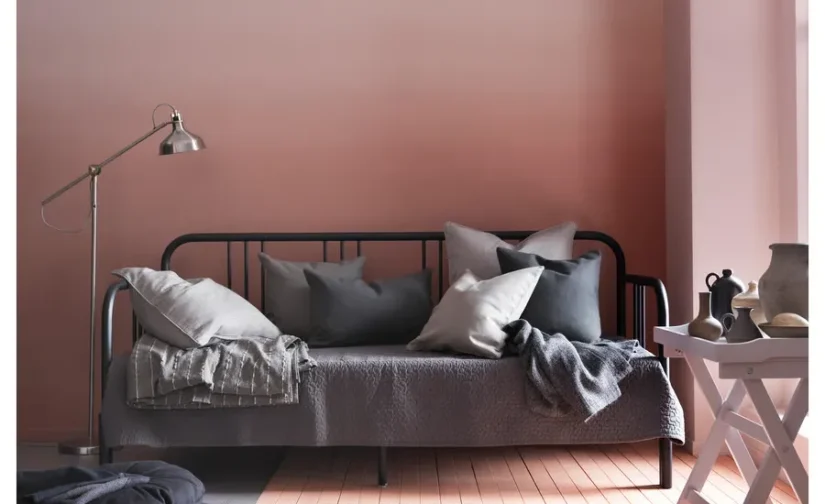 تخت خواب با ۲ تشک مشکی/سفت سایز ۸۰x۲۰۰ ایکیا مدل FYRESDAL