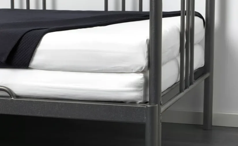 تخت خواب با ۲ تشک مشکی/سفت سایز ۸۰x۲۰۰ ایکیا مدل FYRESDAL