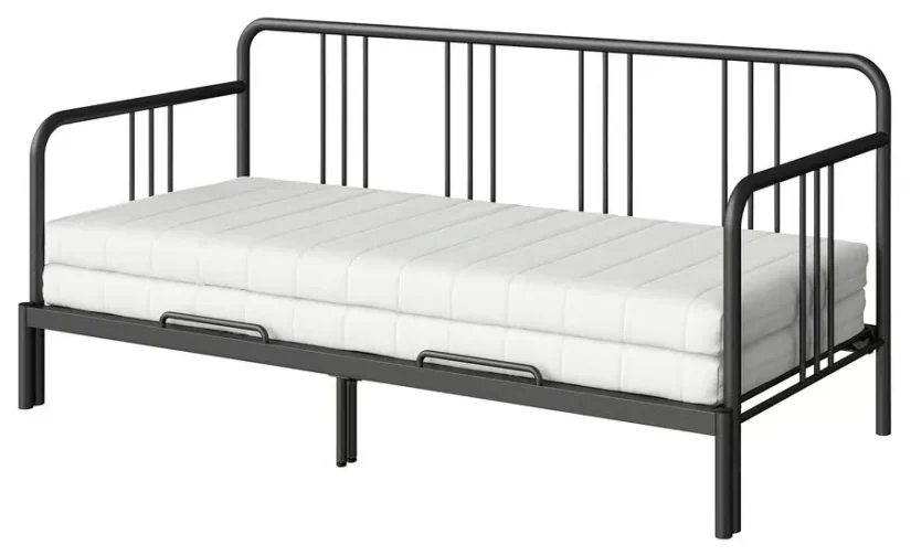 تخت خواب با ۲ تشک مشکی/سفت سایز ۸۰x۲۰۰ ایکیا مدل FYRESDAL