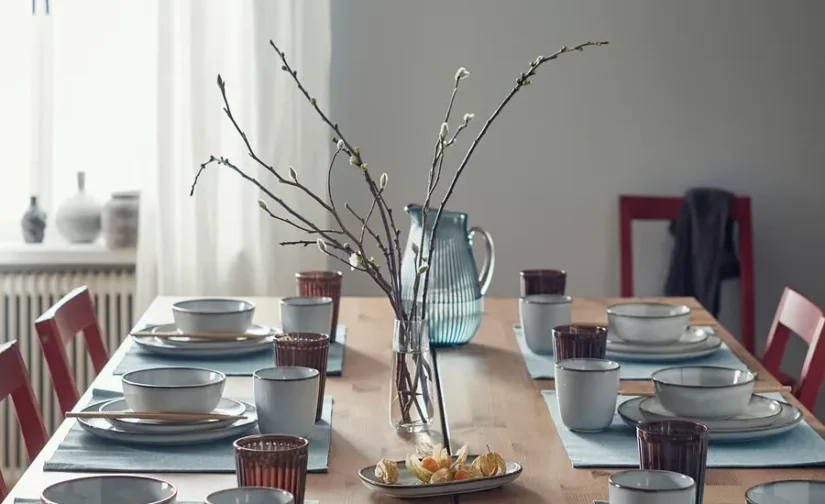 سرویس ۱۸ پارچه خاکستری ایکیا مدل GLADELIG