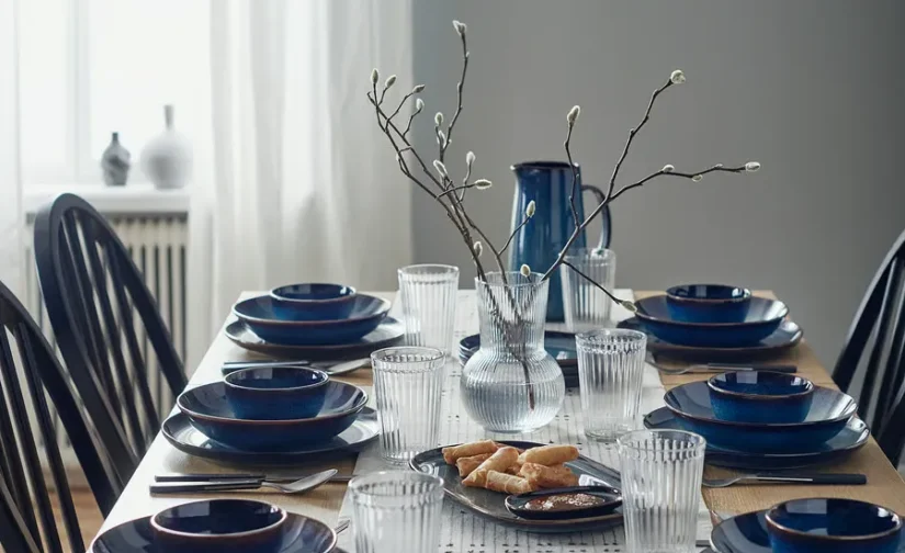 بشقاب گود آبی ۲۱ سانتی‌متری ایکیا مدل GLADELIG