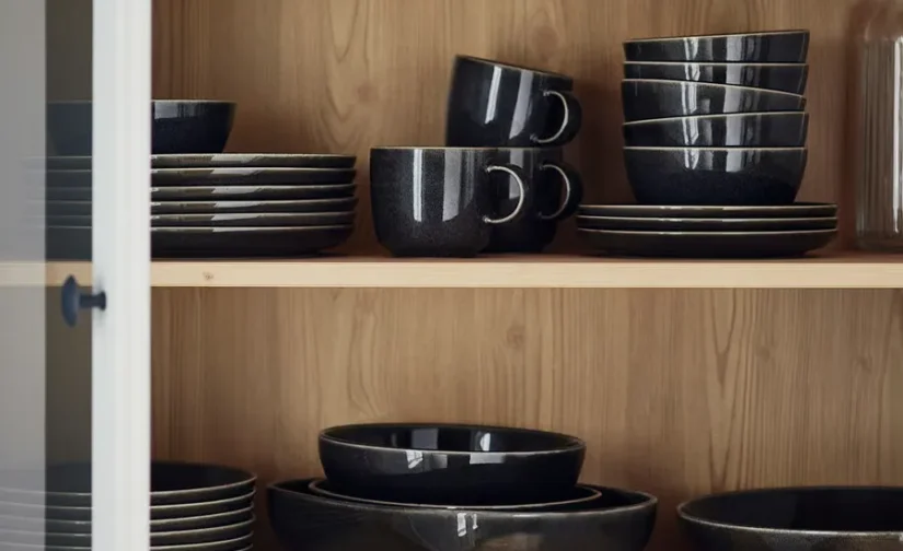 بشقاب گود خاکستری تیره ۲۱ سانتی‌متری ایکیا مدل GLADELIG