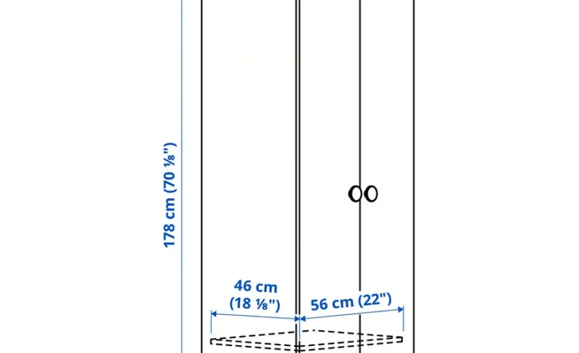 کمد لباس سفید سایز ۶۰x۵۱x۱۷۸ ایکیا مدل GODISHUS