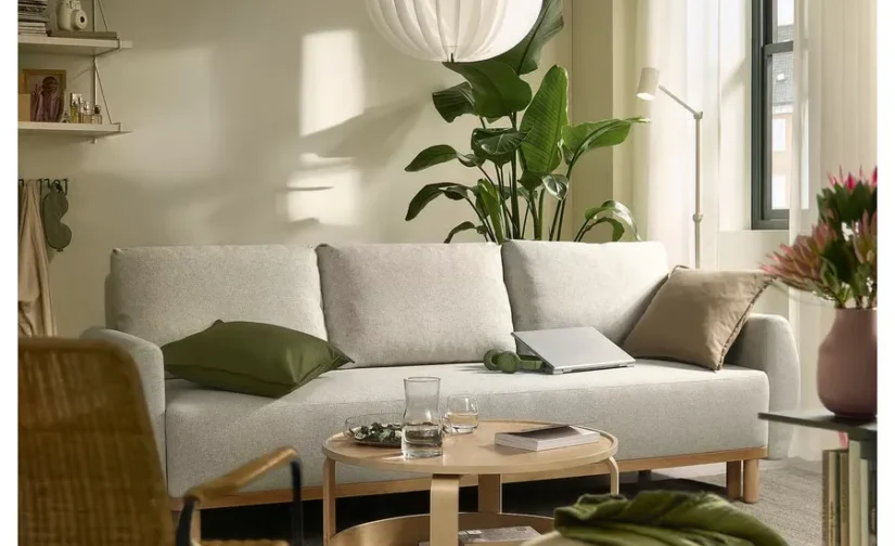 مبل تختخواب شو سه نفره بژ گانارد ایکیا مدل GRUNNARP