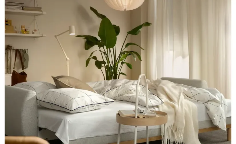 مبل تختخواب شو سه نفره بژ گانارد ایکیا مدل GRUNNARP