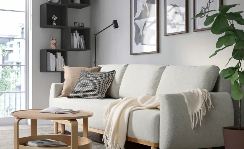 مبل تختخواب شو سه نفره بژ گانارد ایکیا مدل GRUNNARP