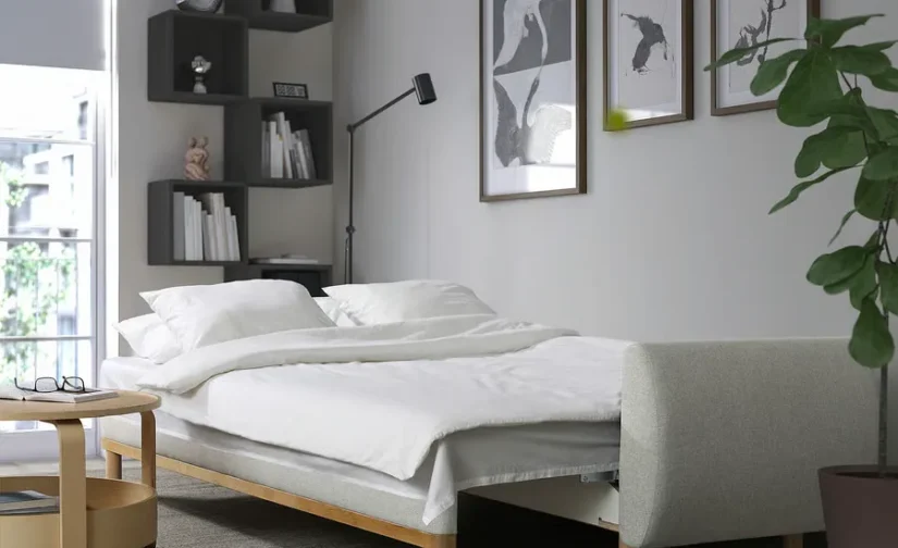 مبل تختخواب شو سه نفره بژ گانارد ایکیا مدل GRUNNARP