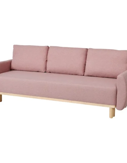 مبل تختخواب شو سه نفره قهوه ای روشن-صورتی ایکیا مدل GRUNNARP