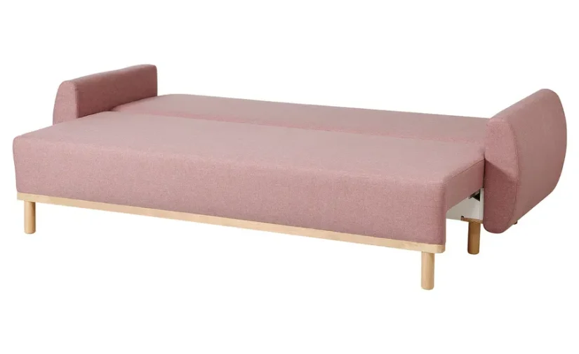 مبل تختخواب شو سه نفره قهوه ای روشن-صورتی ایکیا مدل GRUNNARP