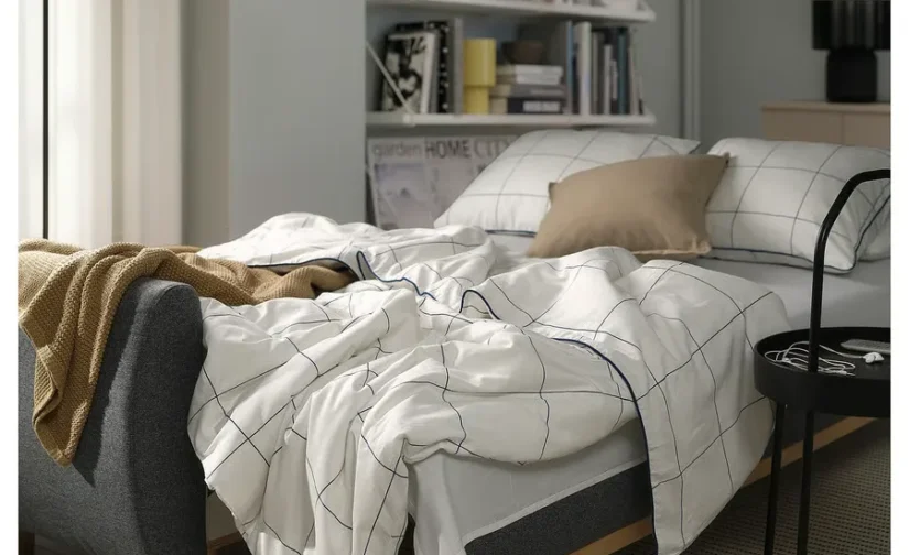 مبل تختخواب شو سه نفره رنگ خاکستری متوسط ایکیا مدل GRUNNARP