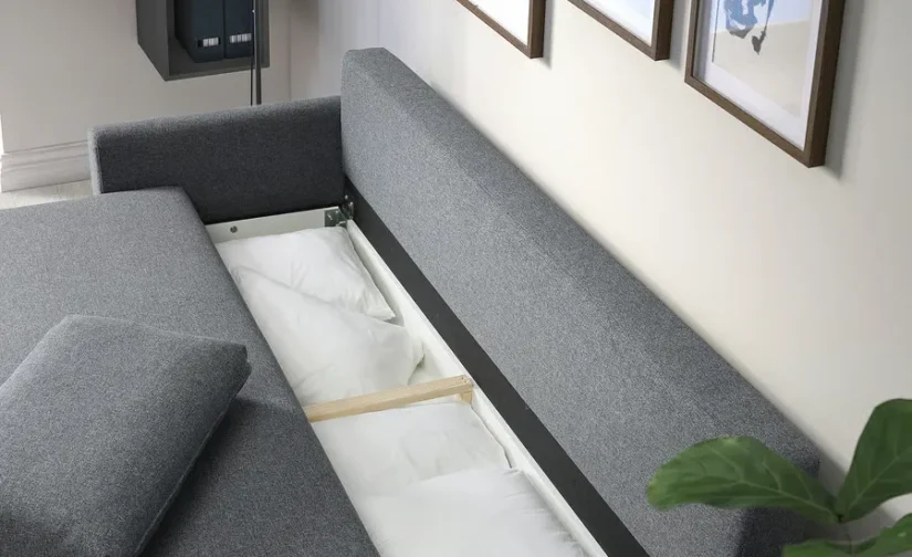 مبل تختخواب شو سه نفره رنگ خاکستری متوسط ایکیا مدل GRUNNARP