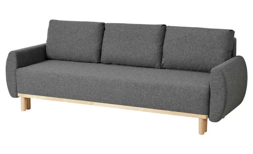 مبل تختخواب شو سه نفره رنگ خاکستری متوسط ایکیا مدل GRUNNARP