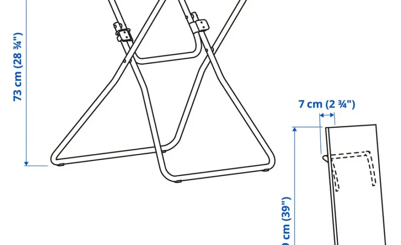 میز تاشو مشکی سایز ۶۷x۶۷ ایکیا مدل GUNDE
