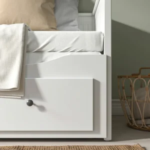 مبل تختخواب شو با ۳ کشو/۲ تشک، سفید سایز ۸۰x۲۰۰ ایکیا مدل HEMNES
