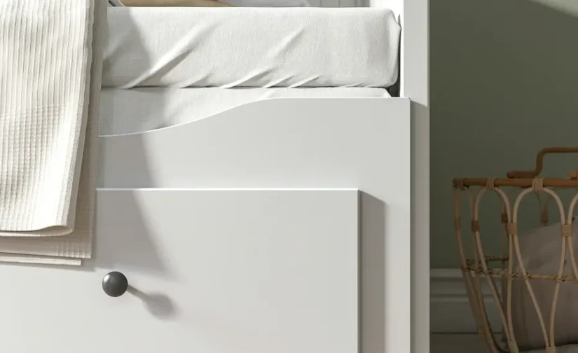 مبل تختخواب شو با ۳ کشو/۲ تشک، سفید سایز ۸۰x۲۰۰ ایکیا مدل HEMNES