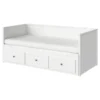 مبل تختخواب شو با ۳ کشو/۲ تشک، سفید سایز ۸۰x۲۰۰ ایکیا مدل HEMNES