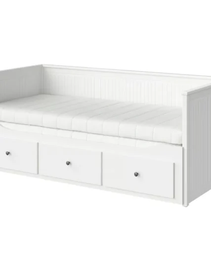 مبل تختخواب شو با ۳ کشو/۲ تشک، سفید سایز ۸۰x۲۰۰ ایکیا مدل HEMNES