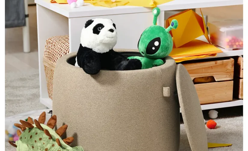 پاف با فضای ذخیره‌سازی/ رنگ تونروود بژ تیره ایکیا مدل JÄRRESTAD