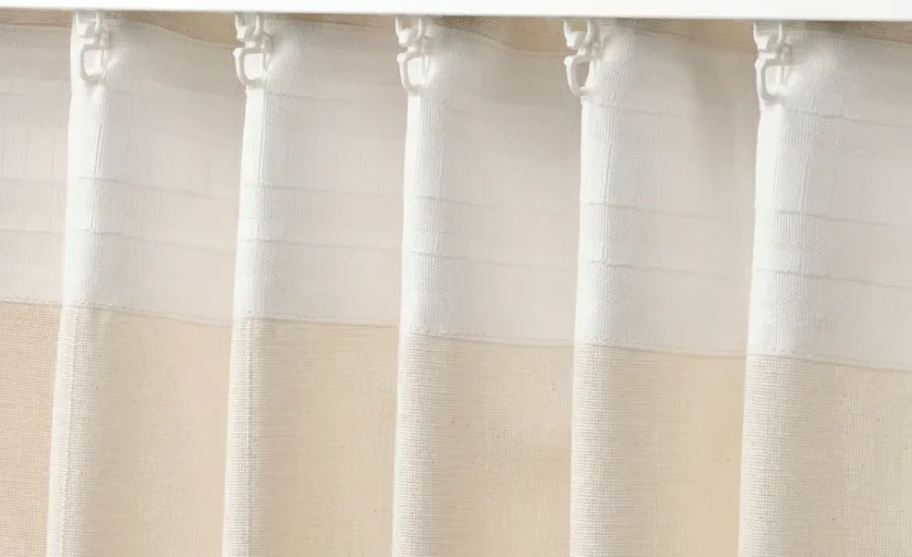 پرده‌های پشت‌دار ۱ جفت سفید مایل به کرم/با نوار تزئینی سایز ۱۴۰x۳۰۰ ایکیا مدل LENDA