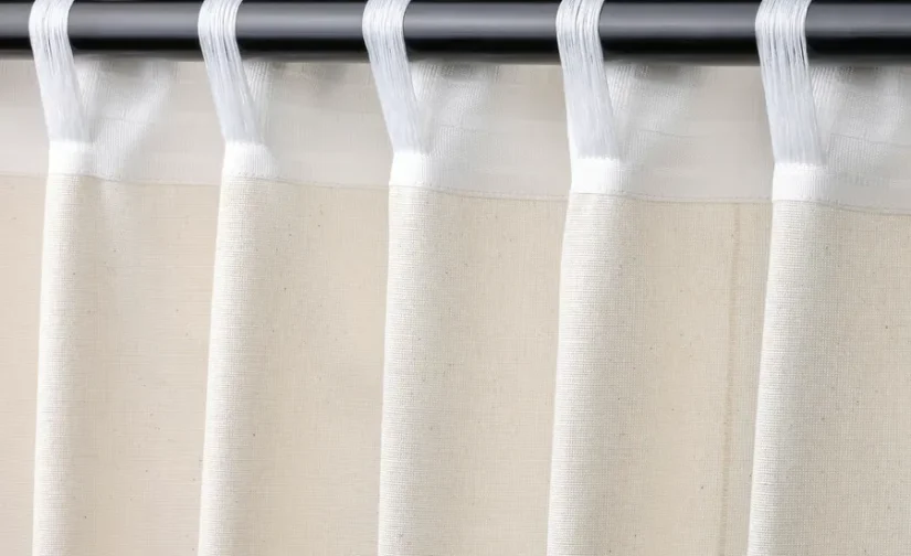 پرده‌های پشت‌دار ۱ جفت سفید مایل به کرم/با نوار تزئینی سایز ۱۴۰x۳۰۰ ایکیا مدل LENDA