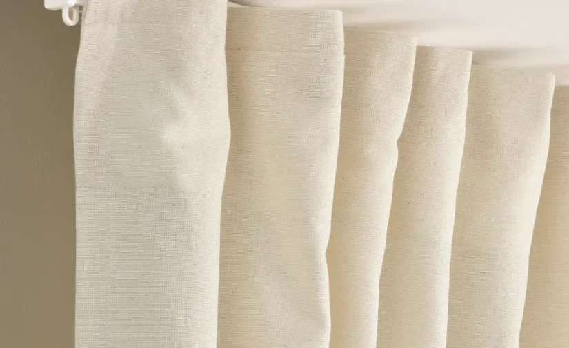 پرده‌های پشت‌دار ۱ جفت سفید مایل به کرم/با نوار تزئینی سایز ۱۴۰x۳۰۰ ایکیا مدل LENDA