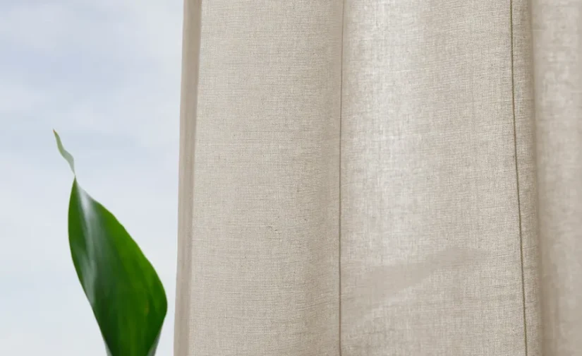 پرده‌های پشت‌دار ۱ جفت سفید مایل به کرم/با نوار تزئینی سایز ۱۴۰x۳۰۰ ایکیا مدل LENDA