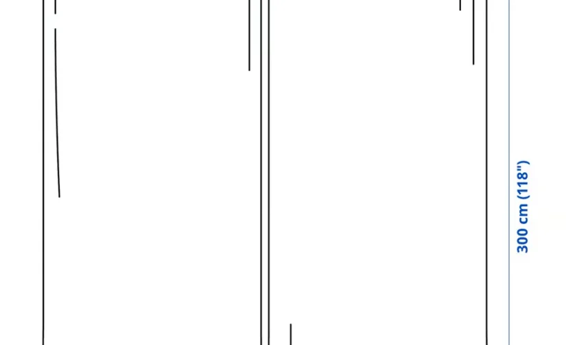 پرده‌های پشت‌دار ۱ جفت سفید مایل به کرم/با نوار تزئینی سایز ۱۴۰x۳۰۰ ایکیا مدل LENDA