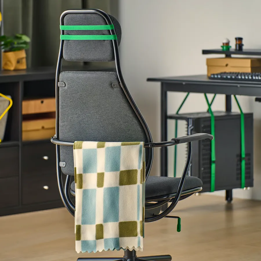 صندلی گیمینگ ویسل خاکستری تیره ایکیا مدل LÖPARBANA