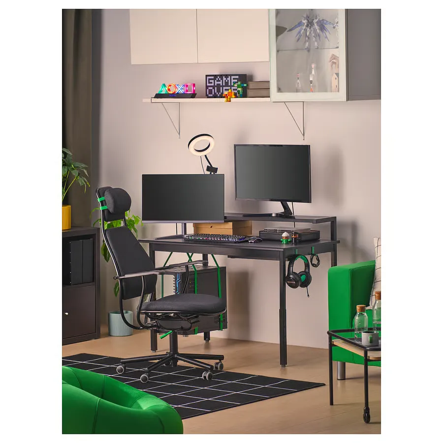 صندلی گیمینگ ویسل خاکستری تیره ایکیا مدل LÖPARBANA