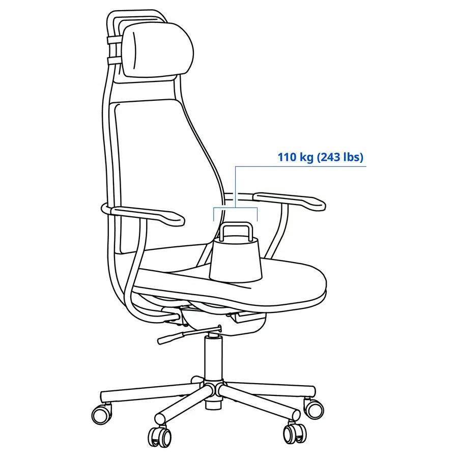 صندلی گیمینگ ویسل خاکستری تیره ایکیا مدل LÖPARBANA
