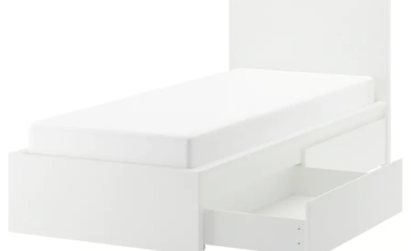 تختخواب یک نفره سفید سایز ۹۰x۲۰۰ ایکیا مدل MALM