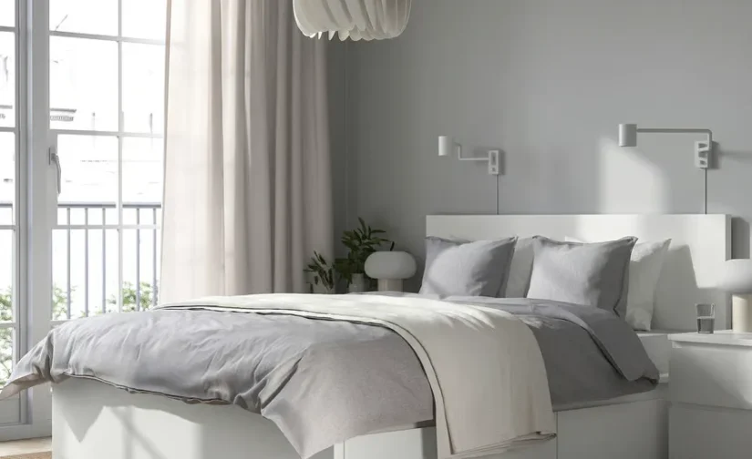 تختخواب دونفره سفید سایز ۱۸۰x۲۰۰ ایکیا مدل MALM