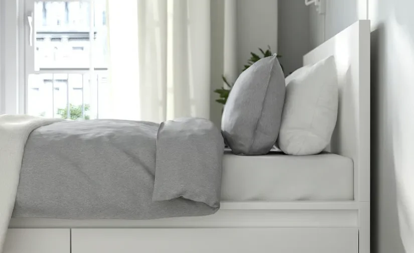 تختخواب دونفره سفید سایز ۱۸۰x۲۰۰ ایکیا مدل MALM