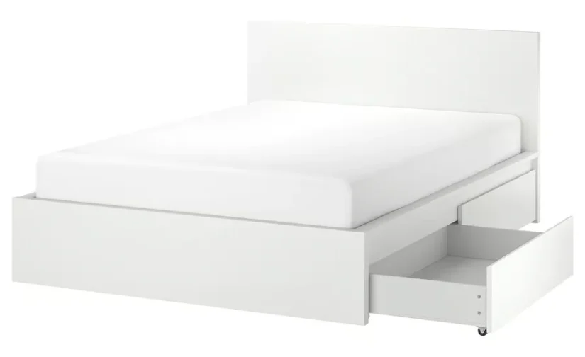 تختخواب دونفره سفید سایز ۱۸۰x۲۰۰ ایکیا مدل MALM