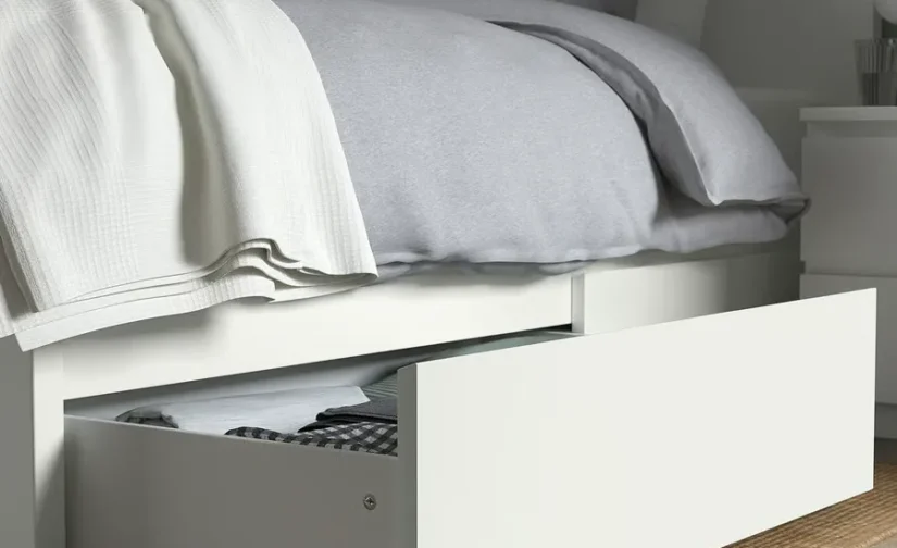 تختخواب دونفره سفید سایز ۱۸۰x۲۰۰ ایکیا مدل MALM