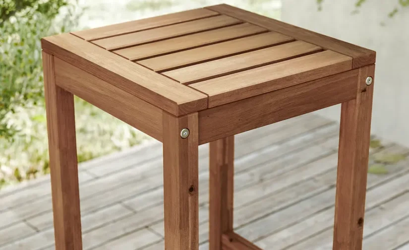 چهارپایه اوپن مخصوص فضای باز رنگ‌آمیزی قهوه‌ای روشن ایکیا مدل NÄMMARÖ