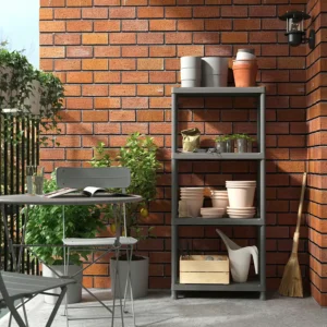 قفسه بندی خاکستری تیره مناسب برای فضای داخلی/خارجی سایز 60x30x133 ایکیا مدل RUNMARÖ
