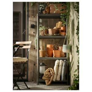 قفسه بندی خاکستری تیره مناسب برای فضای داخلی/خارجی سایز 60x30x133 ایکیا مدل RUNMARÖ