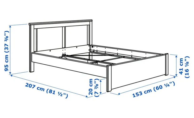 قاب تخت قهوه‌ای/لوری سایز ۱۴۰x۲۰۰ ایکیا مدل SONGESAND