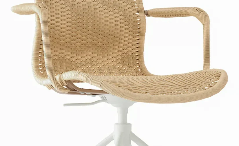 صندلی چرخان با دسته بژ/سفید ایکیا مدل STIGBYGEL