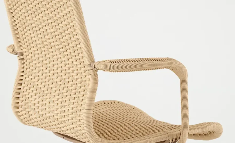 صندلی چرخان با دسته بژ/سفید ایکیا مدل STIGBYGEL