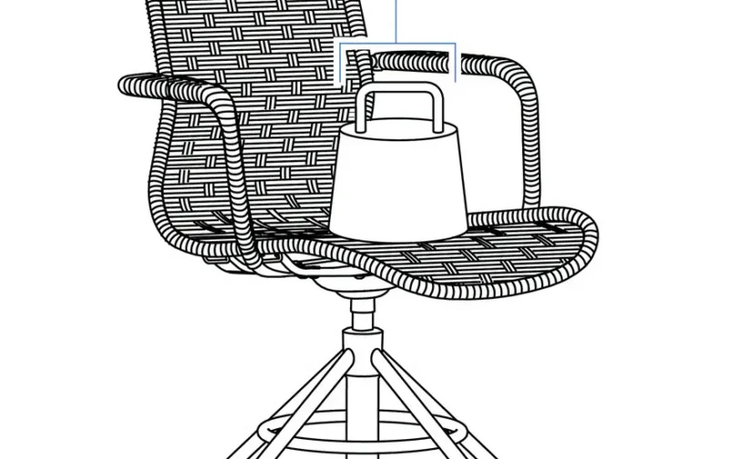 صندلی چرخان با دسته بژ/سفید ایکیا مدل STIGBYGEL