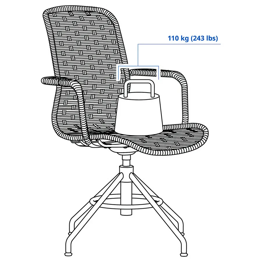 صندلی چرخان با دسته بژ/سفید ایکیا مدل STIGBYGEL