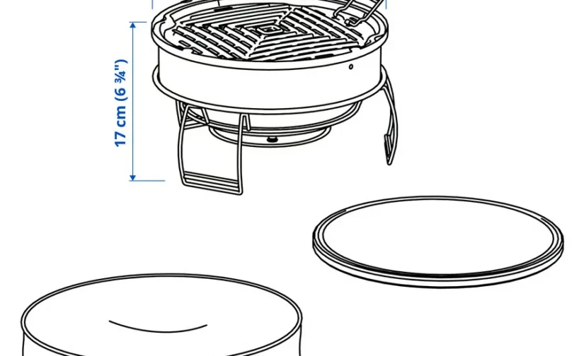 باربیکیو آبی زغالی ایکیا مدل STRANDÖN
